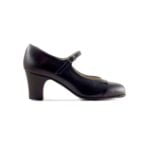 zapato flamenco piel negro hebilla begona cervera