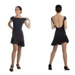 falda corta asimétrica negra para baile de salón