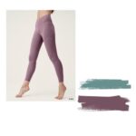 legging largo en color amatista y eucalipto