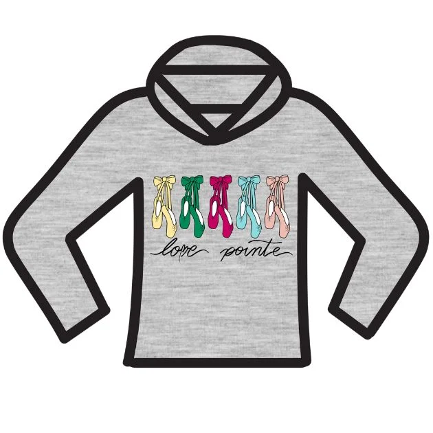 sudadera cortita con capucha en color gris con estampado en la parte delantera