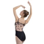 maillot claudia de la marca intermezzo. maillot de tirante fino y espalda con tul floral