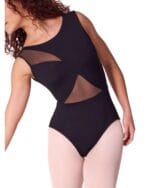 Maillot negro transparencias de la marca Capezio