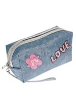 Neceser azul con zapatilla bailarina de lentejuelas