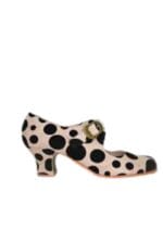 ZAPATO MODELO TABLAS II EN ANTE GRIS CON LUNAR NEGRO