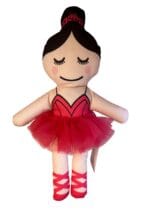 Muñeca de peluche de bailarina con tutú en color fucsia
